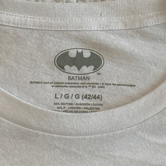 Batman JOKER T-Shirt Men’s White DC Licensed Cotton Blend Large - Picture 4 of 5